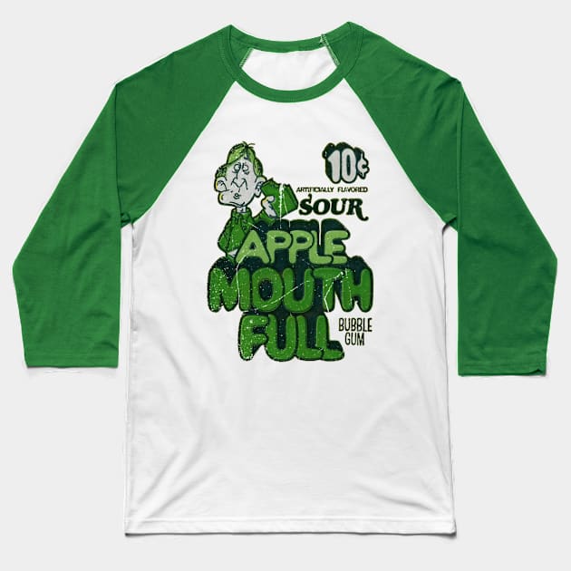 Sour Apple Mouth Full Bubble Gum Baseball T-Shirt by offsetvinylfilm